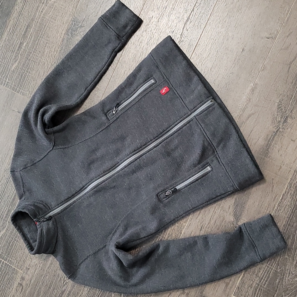 Eastern Mountain Sports Heavy Weight  Full Zip Sweat Jacket Fitted Size Medium